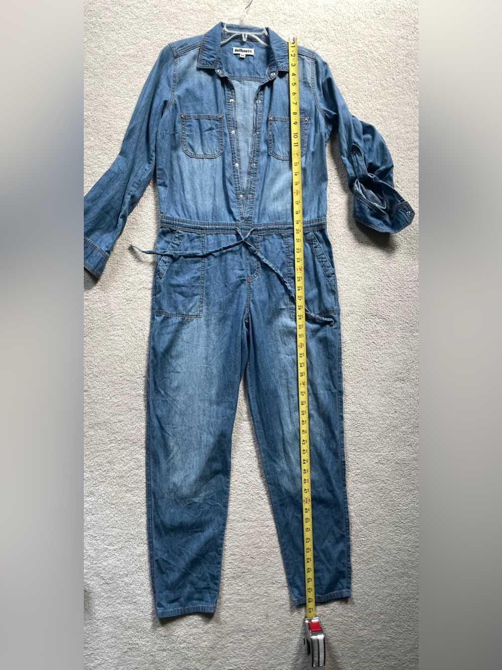 Dollhouse Light Blue Denim Utility Jumpsuit - Picture 3 of 5